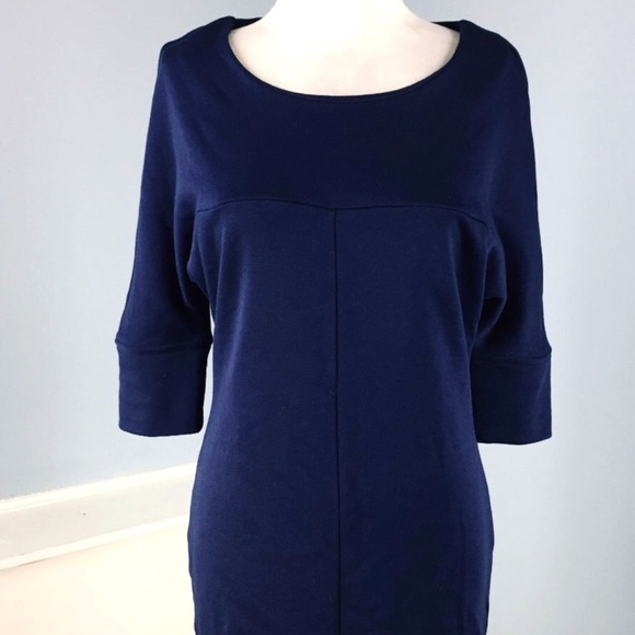 New Lacoste Navy Sheath dress 3/4 sleeve Stretch - Picture 1 of 5